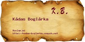 Kádas Boglárka névjegykártya